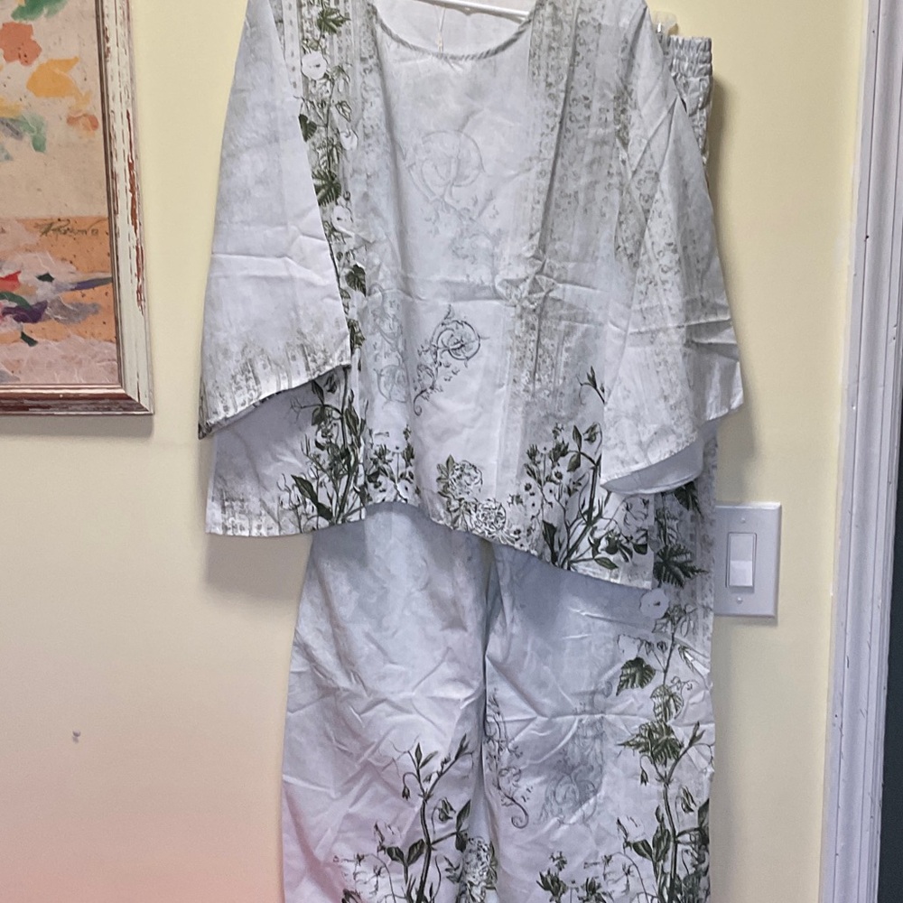 Shall We Green Floral Wide Leg 2-Piece Set